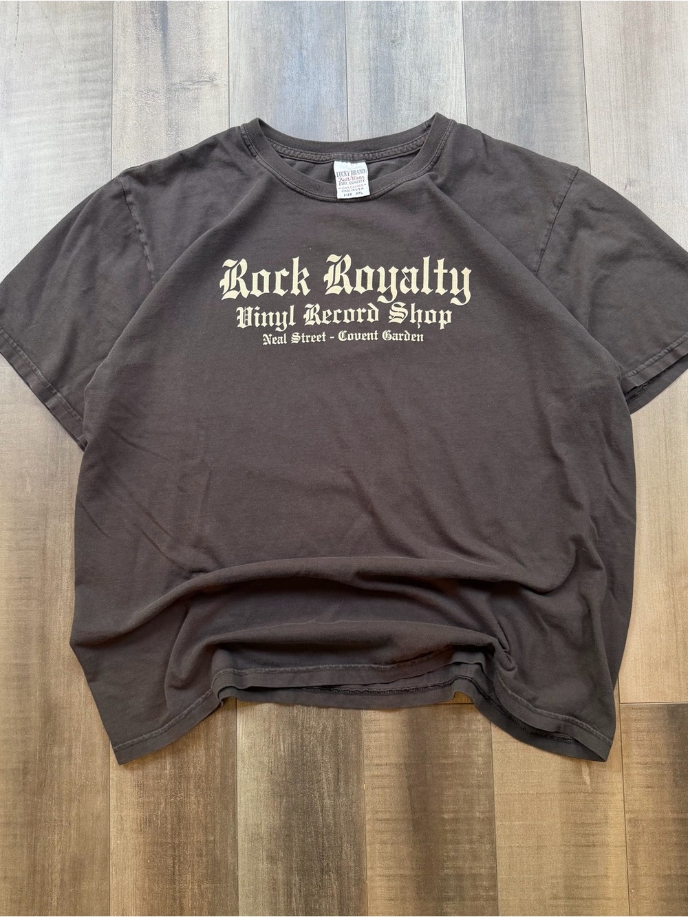 Vintage 90s Lucky Brand Rock Royalty Vinyl Shop Made in USA Mens XXL Metal Punk